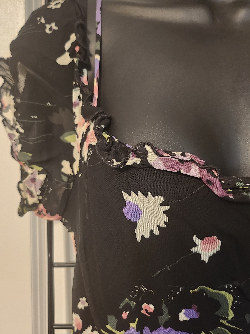 Vintage Y2K Betsey Johnson New York Floral Midi Slip Dress Asymmetrical Hem 10 - Picture 3 of 6